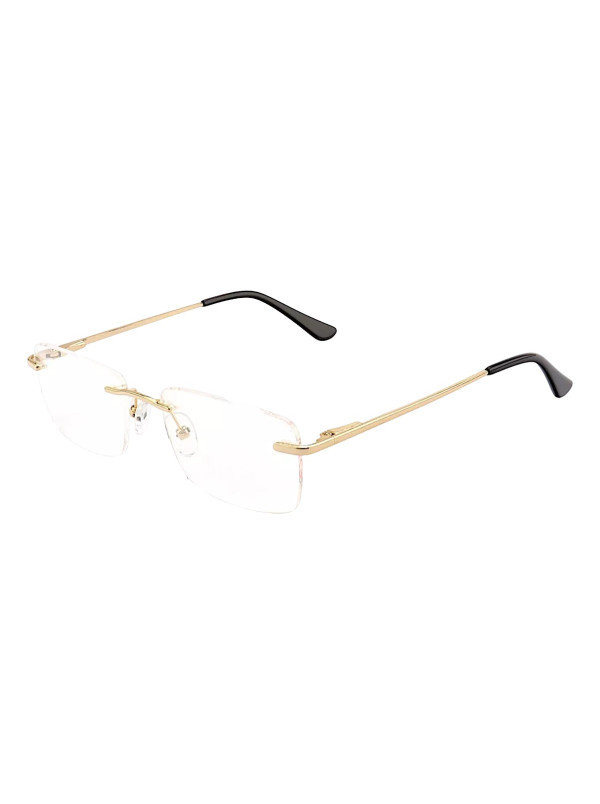 Armação de Óculos Flutuante Sem Aro Leve De Titanium Dourada