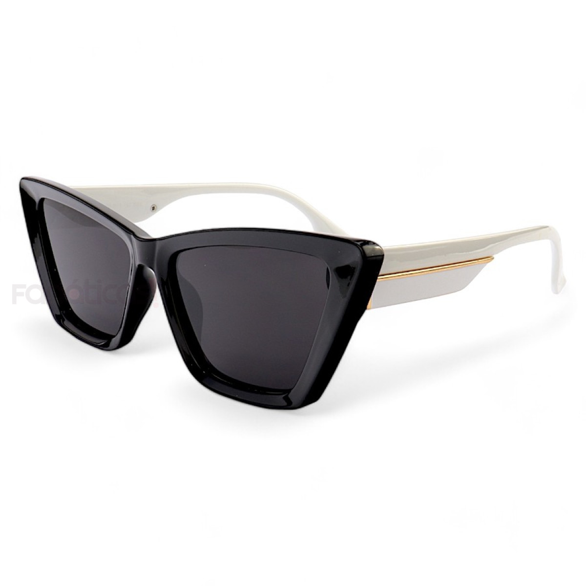 Óculos de Sol Feminino Gatinho Jade Preto e Branco