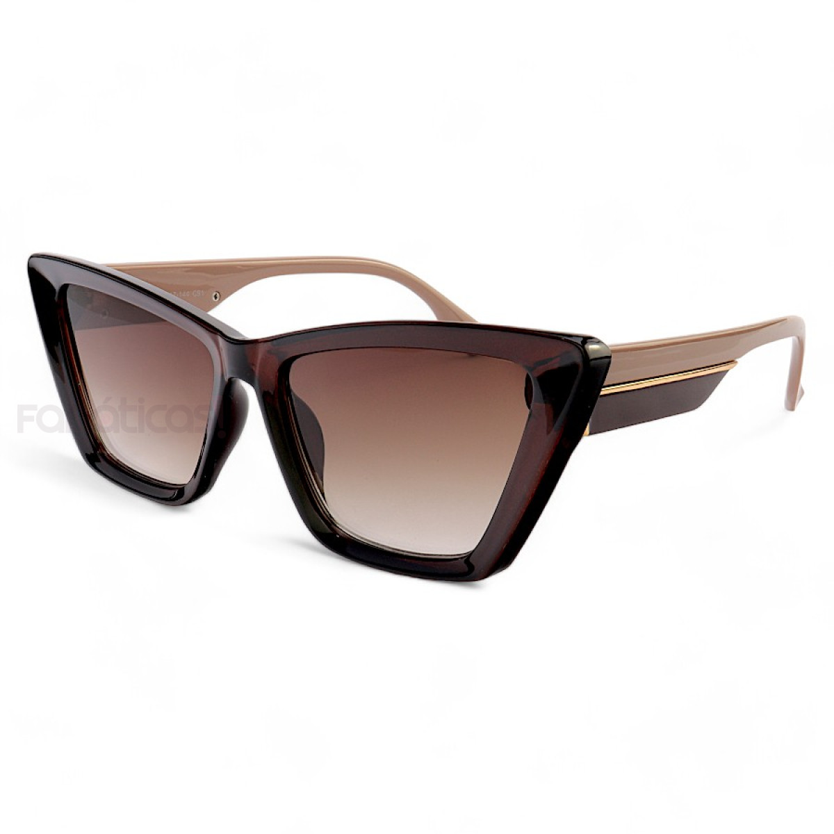 Óculos de Sol Feminino Gatinho Jade Marrom e Nude