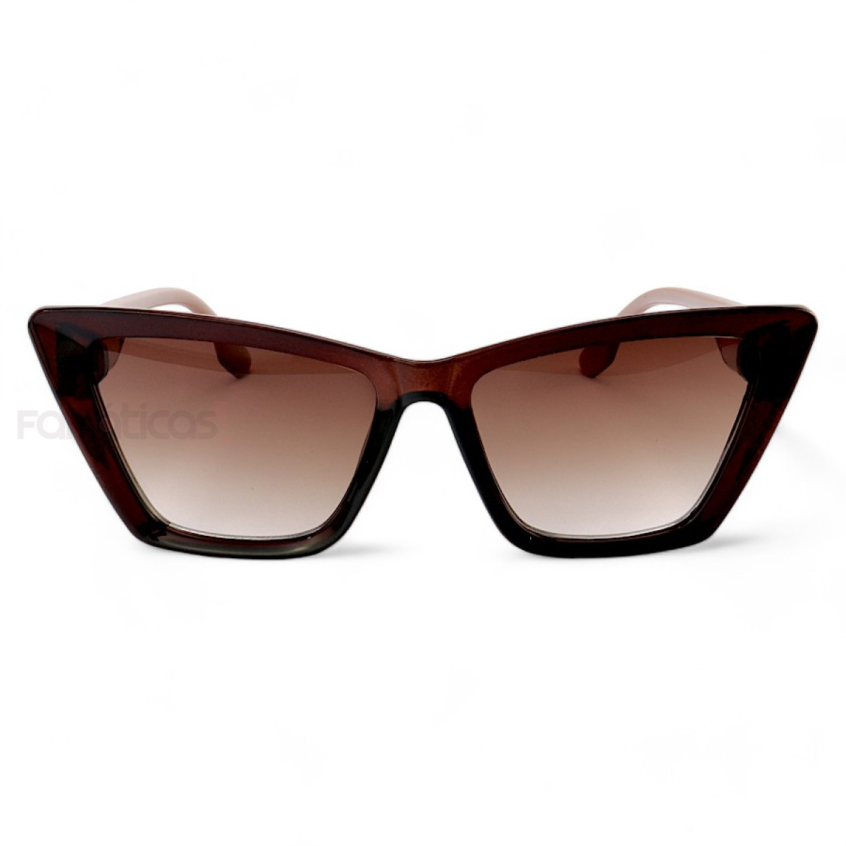 Óculos de Sol Feminino Gatinho Jade Marrom e Nude
