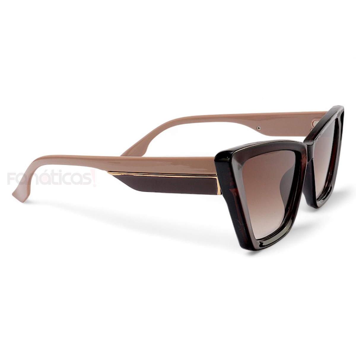 Óculos de Sol Feminino Gatinho Jade Marrom e Nude