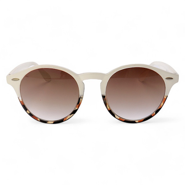 Óculos de Sol Redondo Montreal Branco Degrade
