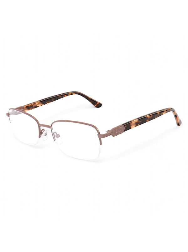 Armação de Óculos Retangular LQ306 Marrom e Tartaruga