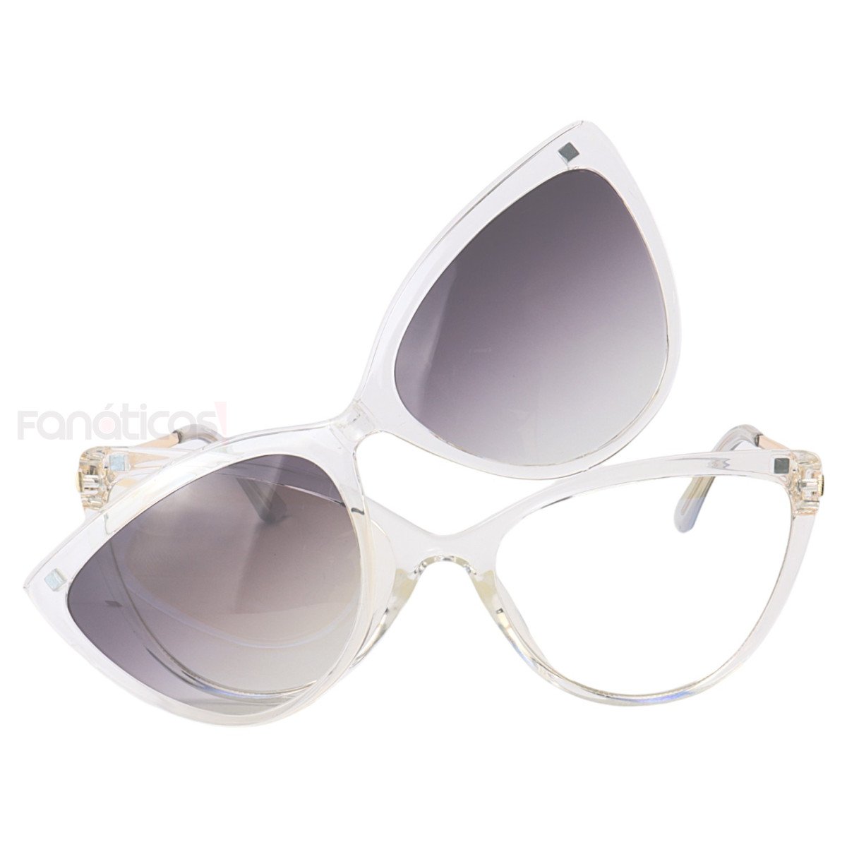 Armação de Óculos Gatinho Clipon LQ95658 Transparente