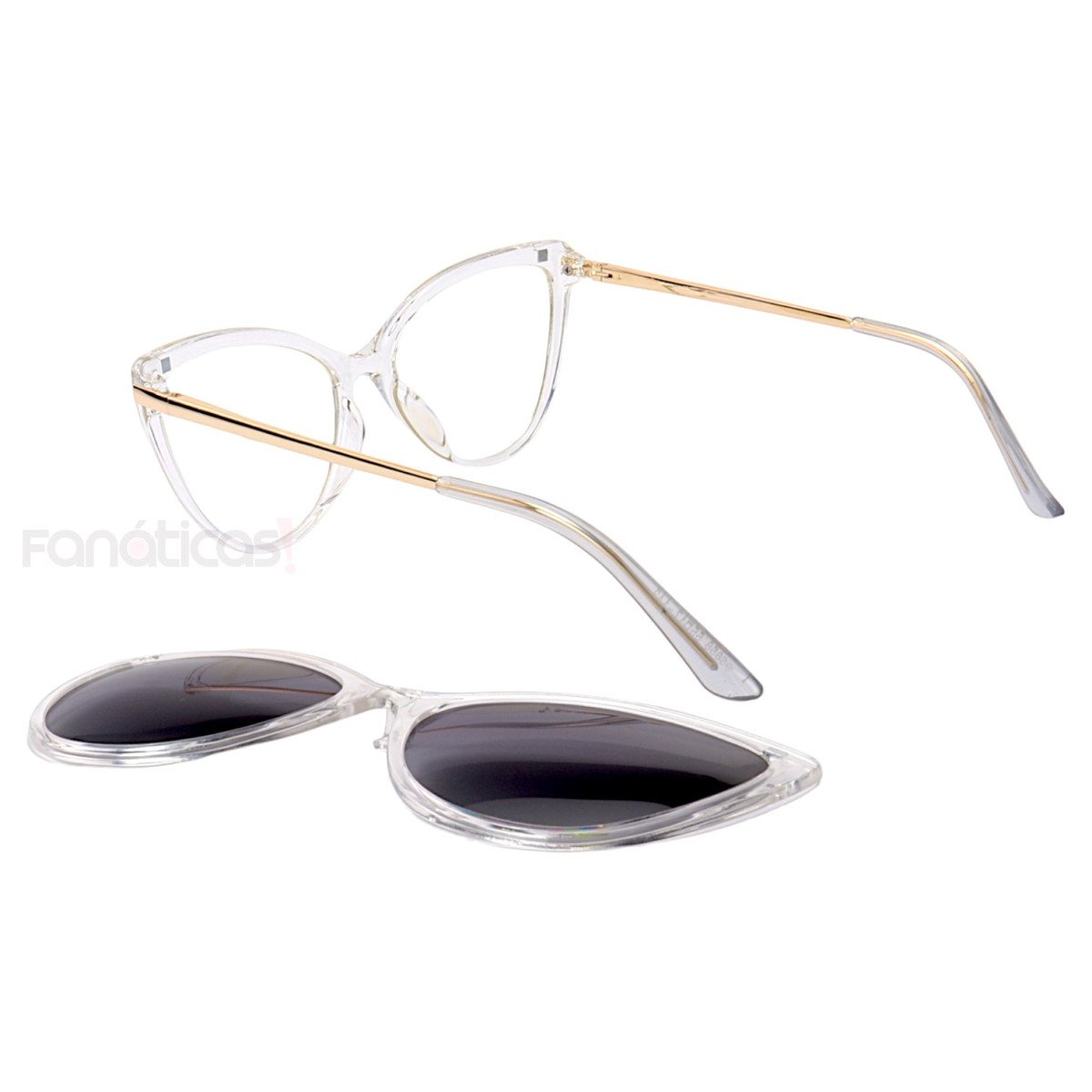 Armação de Óculos Gatinho Clipon LQ95658 Transparente