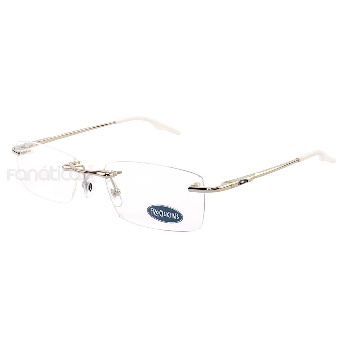 Armação de Óculos Retangular Balgriff Wingback Prata Branca Masculina