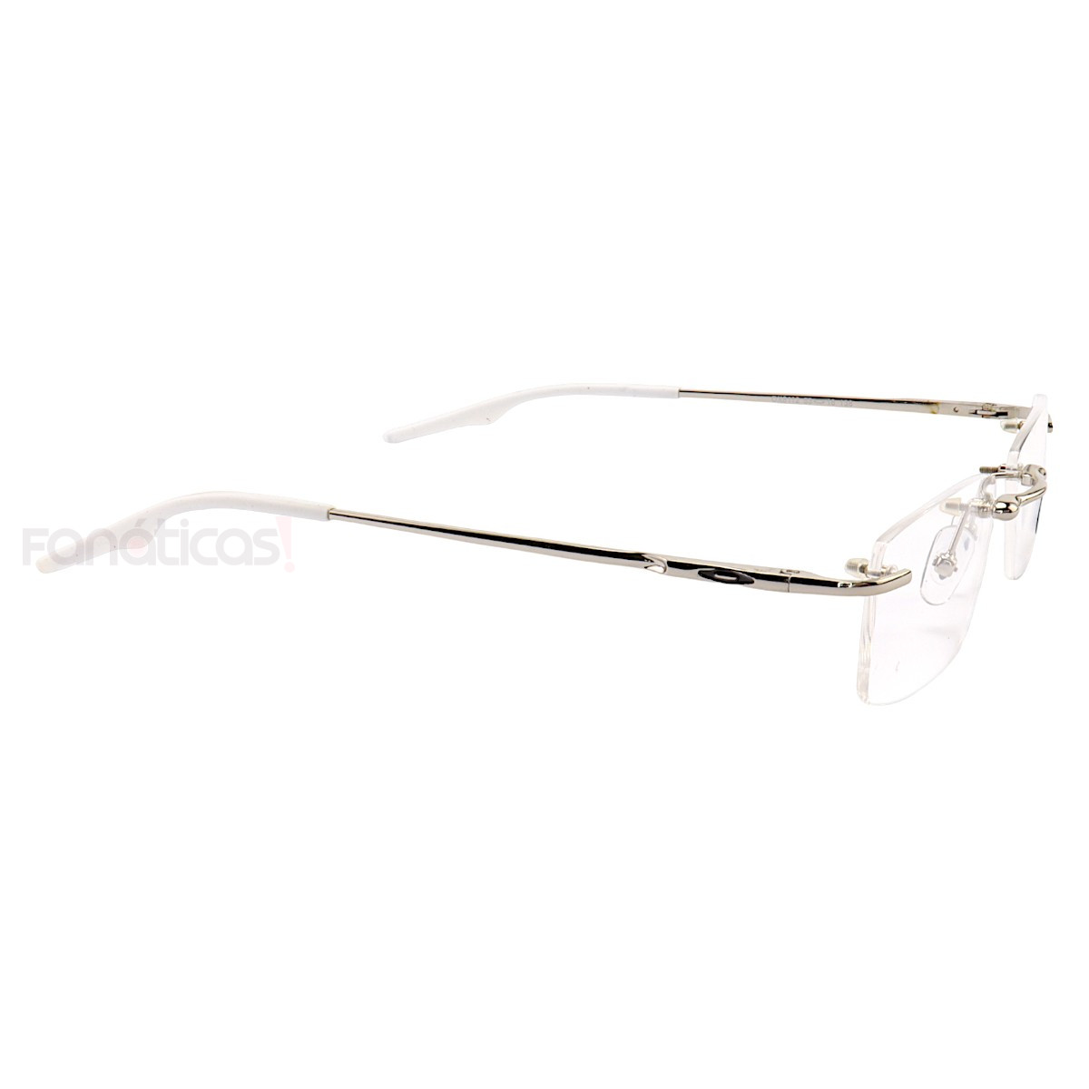 Armação de Óculos Retangular Balgriff Wingback Prata Branca Masculina