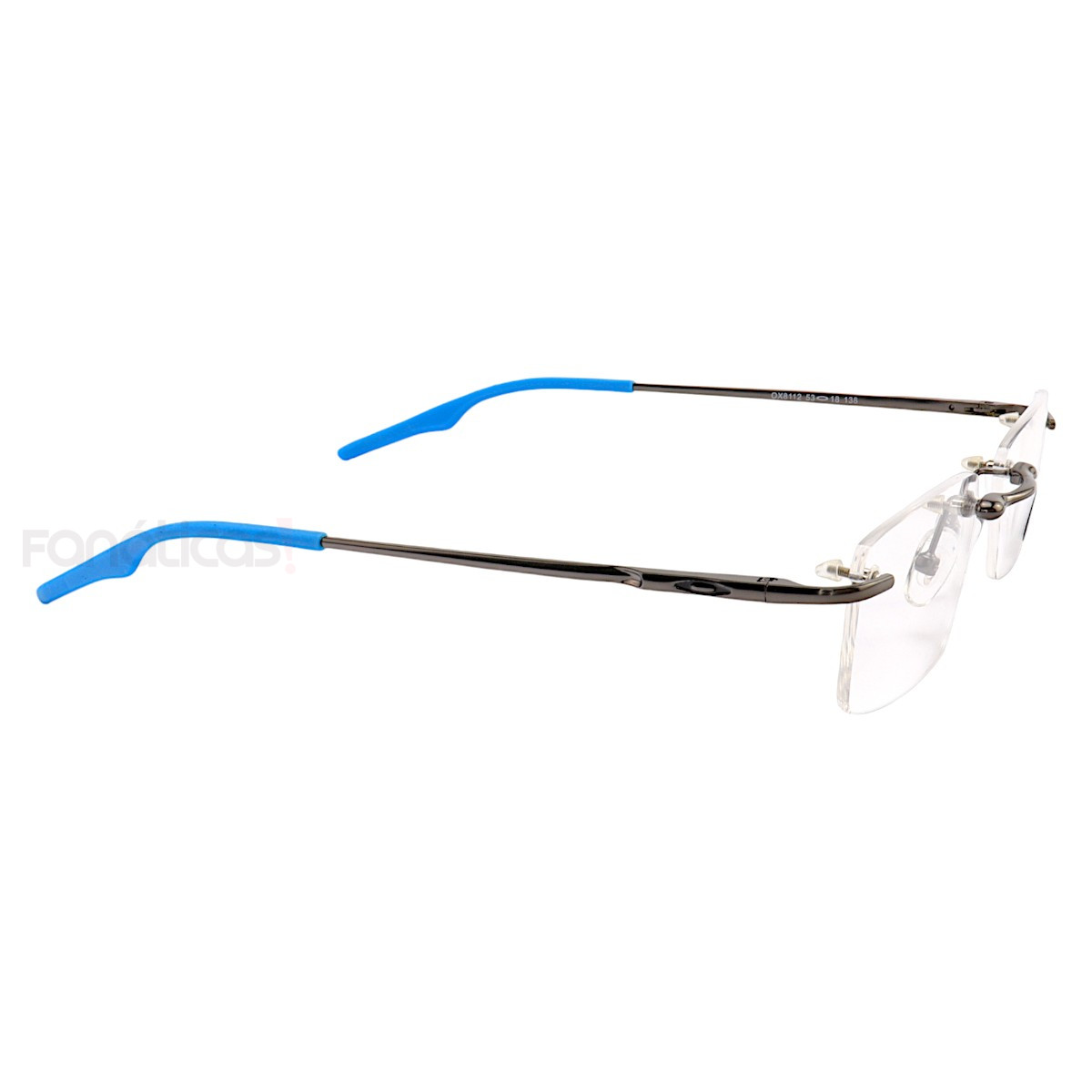 Armação de Óculos Retangular Balgriff Wingback Grafite Azul Masculina