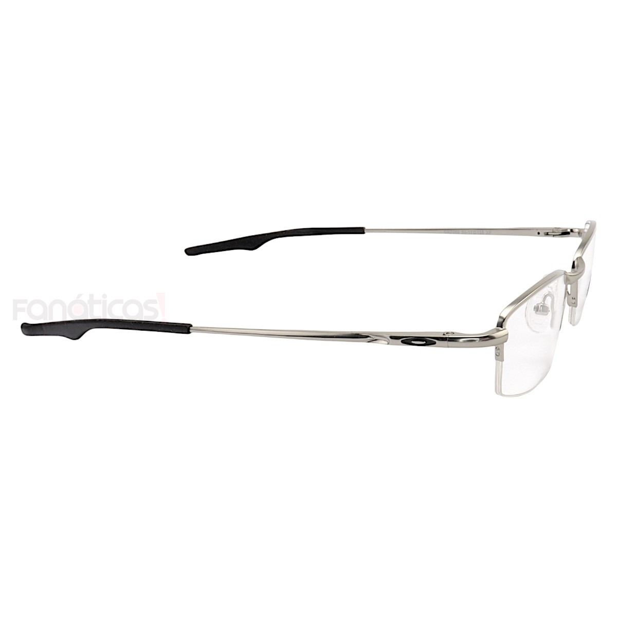Armação de Óculos Retangular Nylon Wingback Prata e Preto Masculino