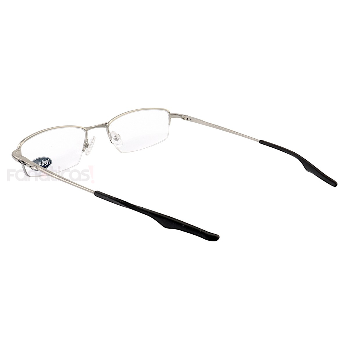 Armação de Óculos Retangular Nylon Wingback Prata e Preto Masculino