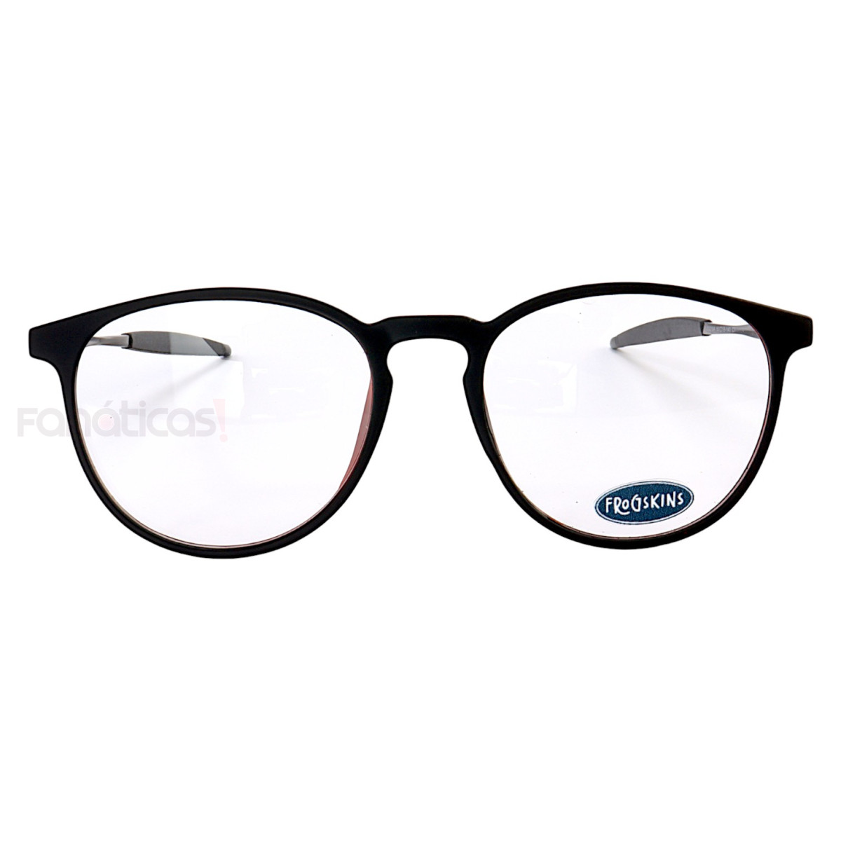 Armação de Óculos Redonda 3219 Acetato Preta e Vermelho Masculina