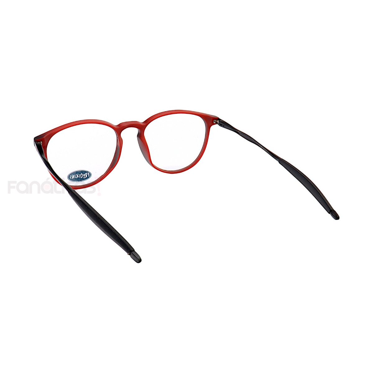 Armação de Óculos Redonda 3219 Acetato Preta e Vermelho Masculina