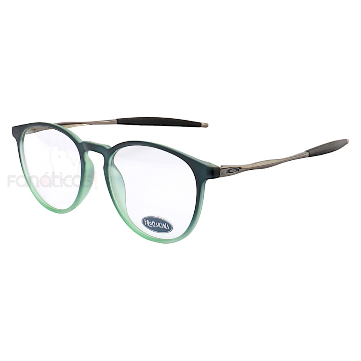Armação de Óculos Redonda 3219 Acetato Preta e Verde Masculina