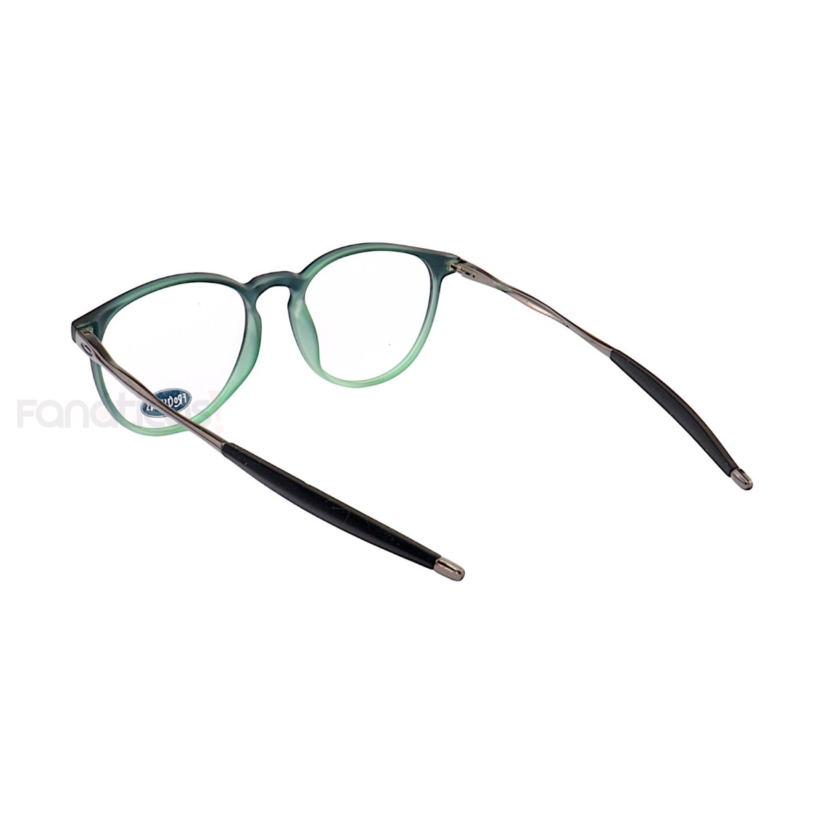 Armação de Óculos Redonda 3219 Acetato Preta e Verde Masculina
