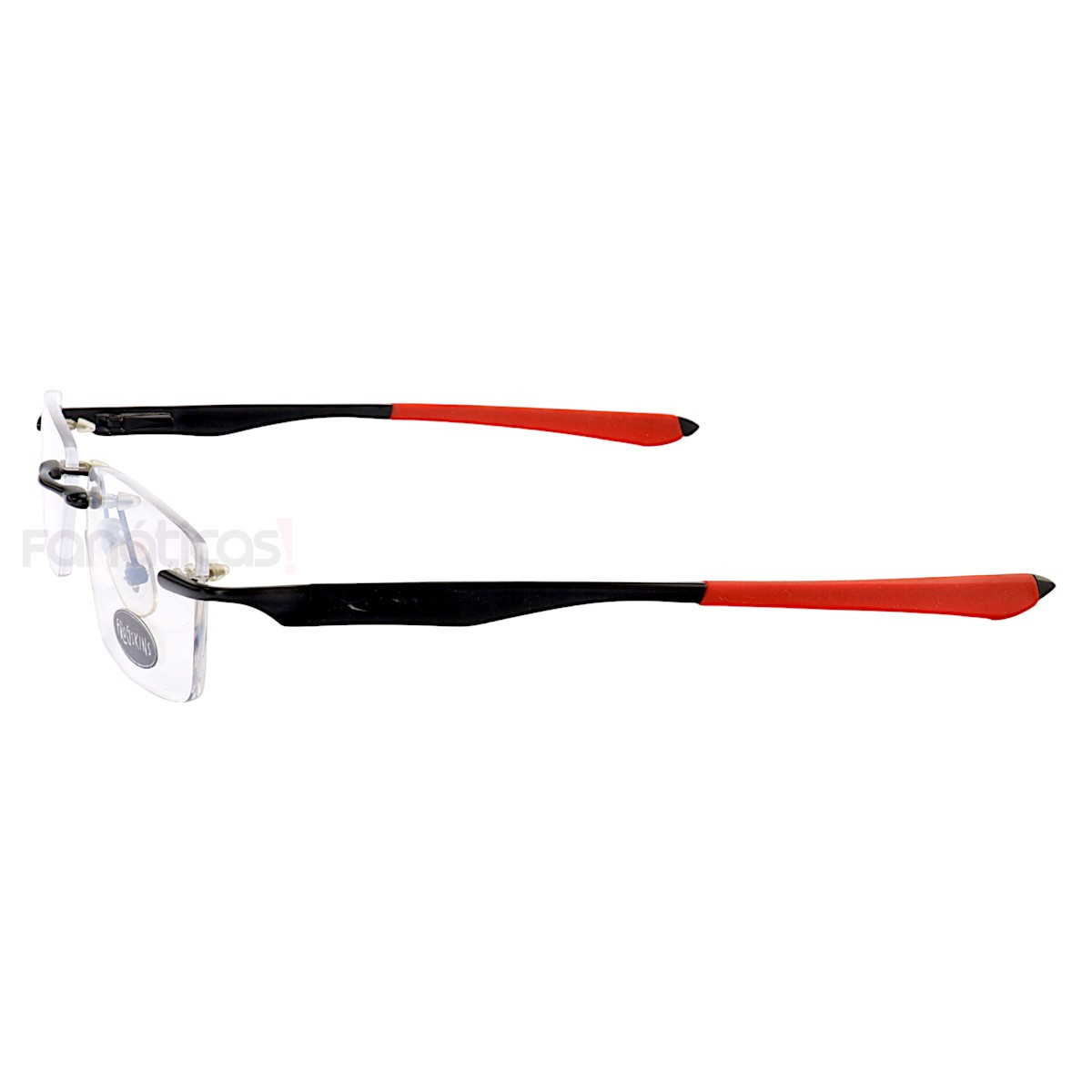 Armação de Óculos Retangular Balgriff Wingfold Preto Vermeho Masculina