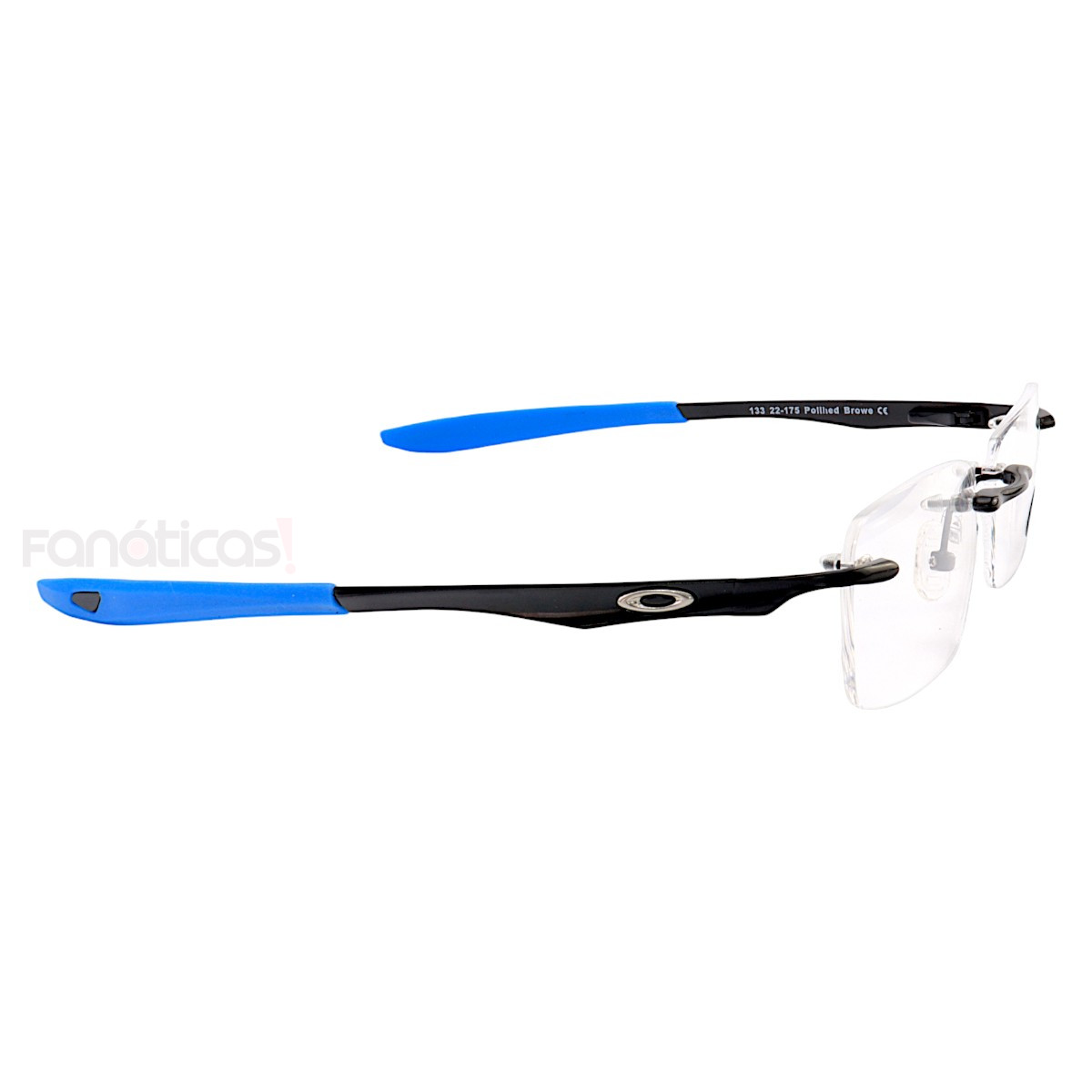 Armação de Óculos Retangular Balgriff Wingfold Preto e Azul Masculina