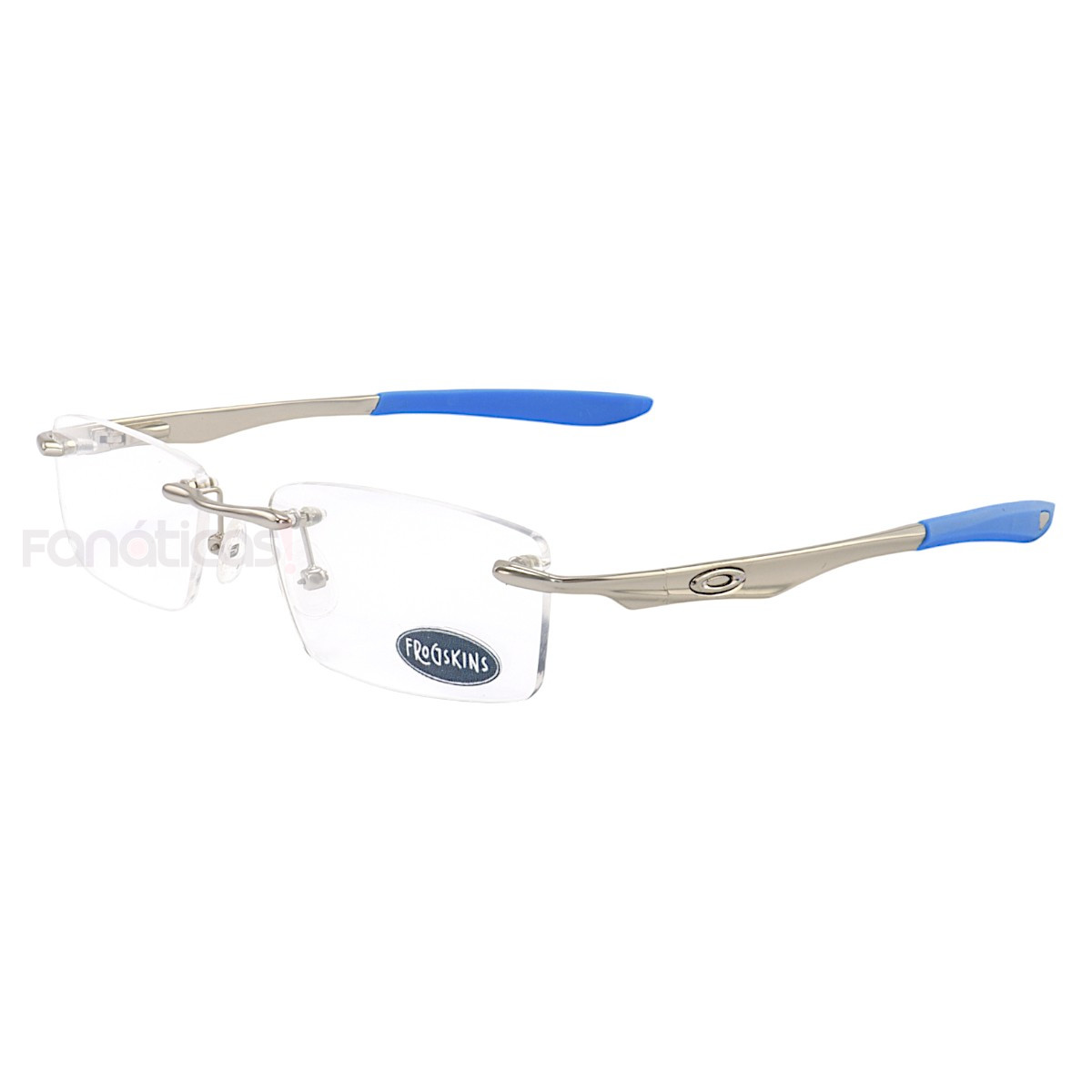 Armação de Óculos Retangular Balgriff Wingfold Prata Azul Masculina