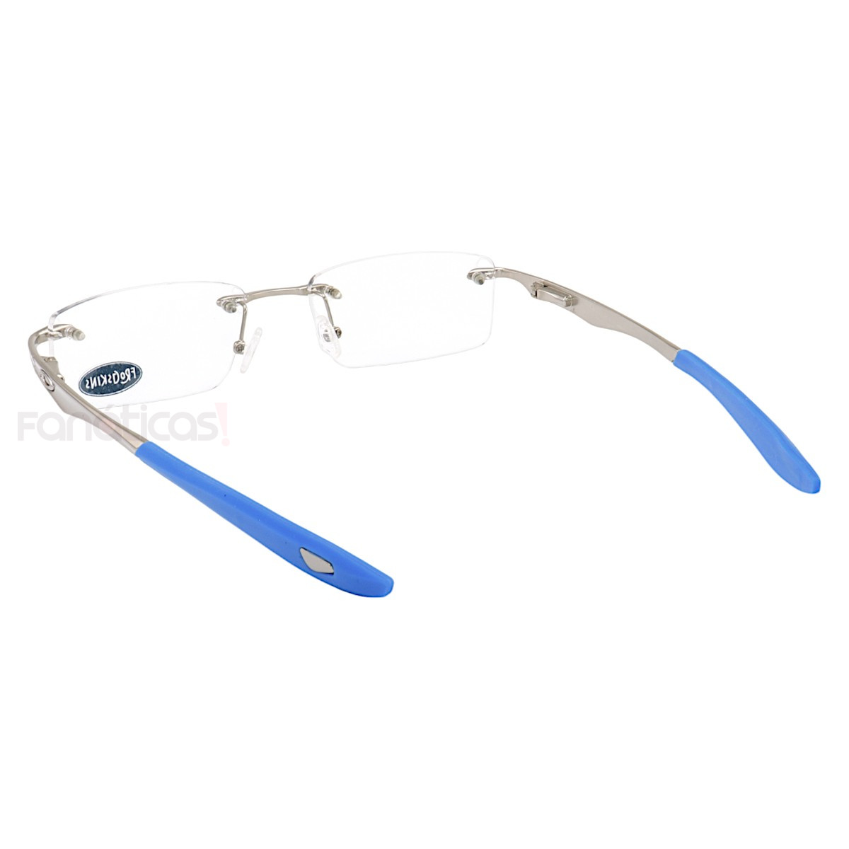 Armação de Óculos Retangular Balgriff Wingfold Prata Azul Masculina