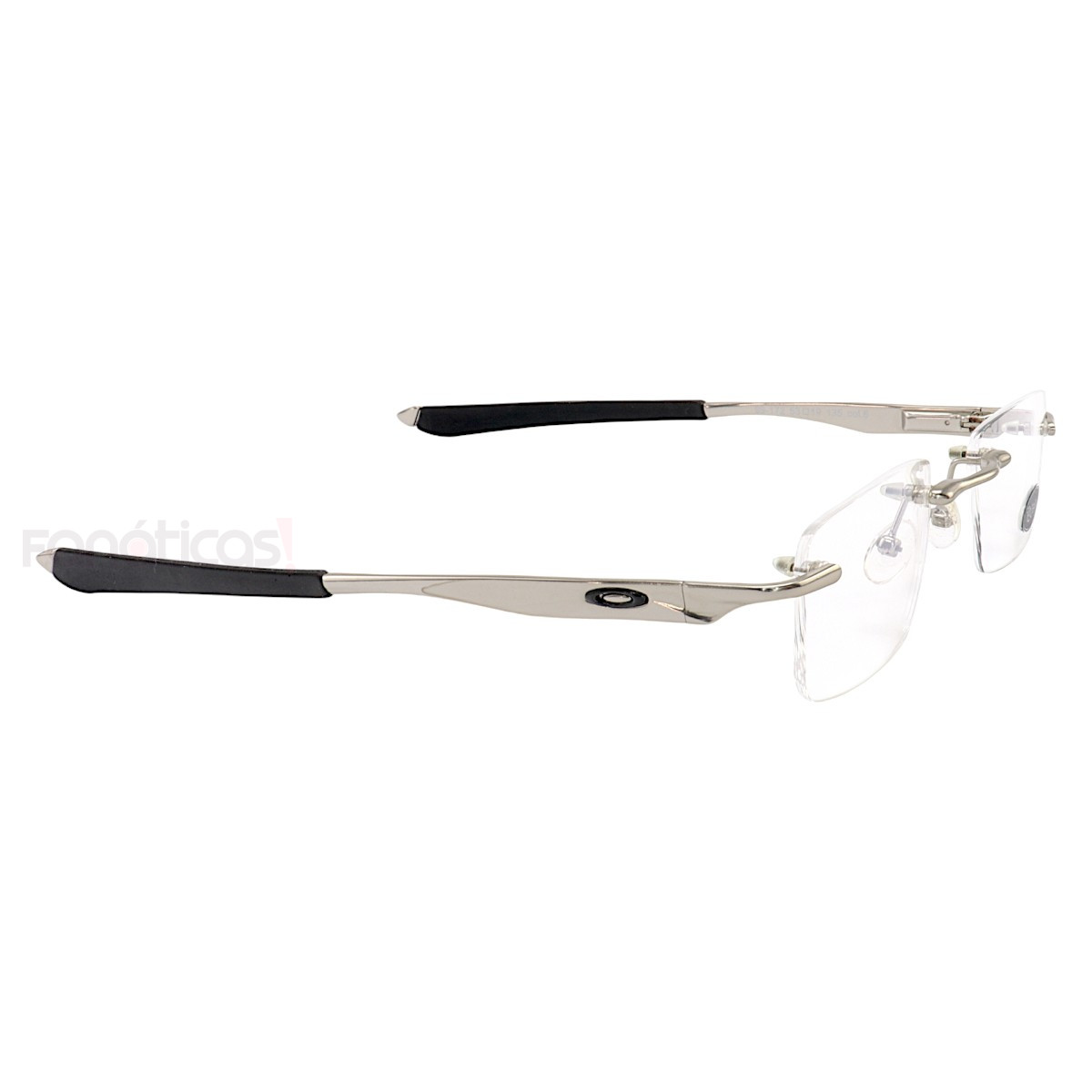 Armação de Óculos Retangular Balgriff Wingfold Prata e Preto Masculina