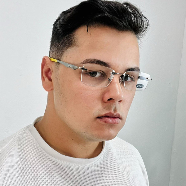 Armação Masculina Wingfold Grafite e Amarelo