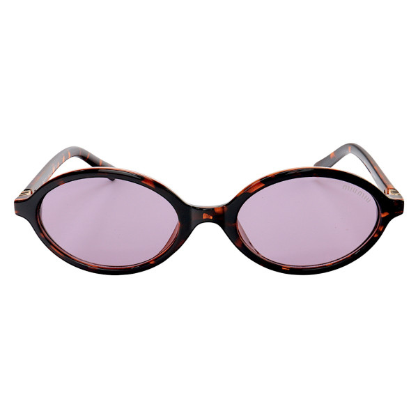 Óculos De Sol Oval MM Tartaruga e Lente Roxa 