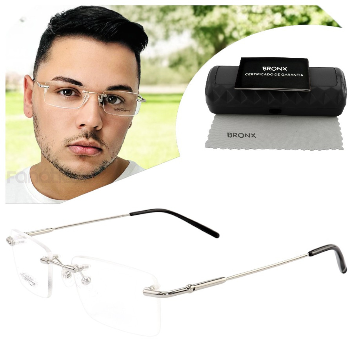 Armação de Óculos Balgriff Memory Titânio Flexivel Prata