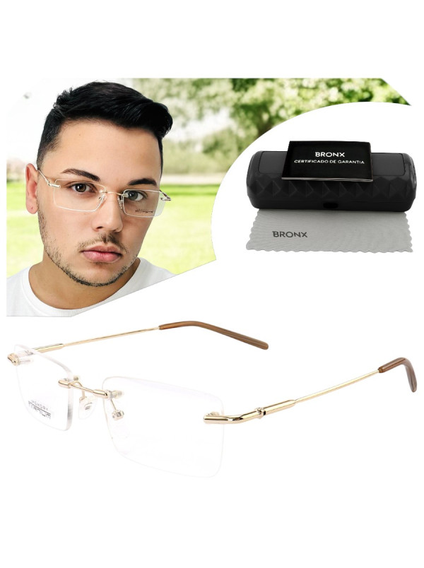 Armação de Óculos Balgriff Memory Titânio Flexivel Dourado