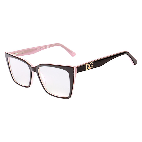 Armação de Óculos Quadrada DG5031 Preto e Rosa