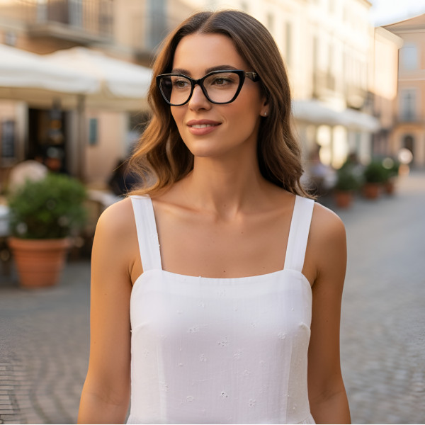 Armação de Óculos Quadrado P26YS Preto