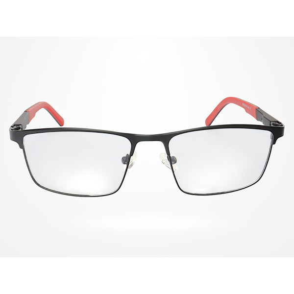 Armação de Óculos 9828 Quadrado Preto e Vermelho