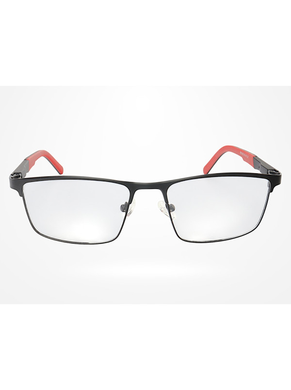 Armação de Óculos 9828 Quadrado Preto e Vermelho