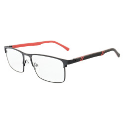Armação de Óculos R2222 Retangular Preto e Vermelho