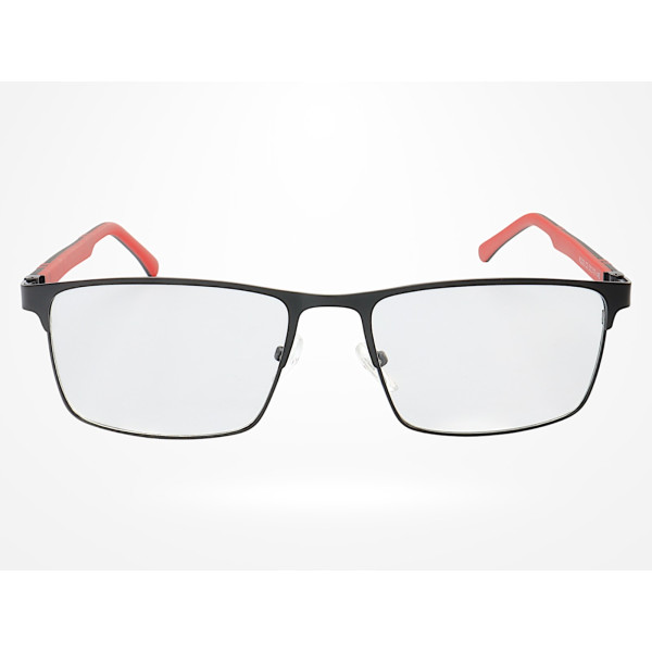 Armação de Óculos R2222 Retangular Preto e Vermelho