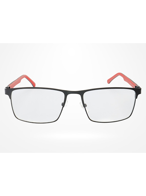 Armação de Óculos R2222 Retangular Preto e Vermelho