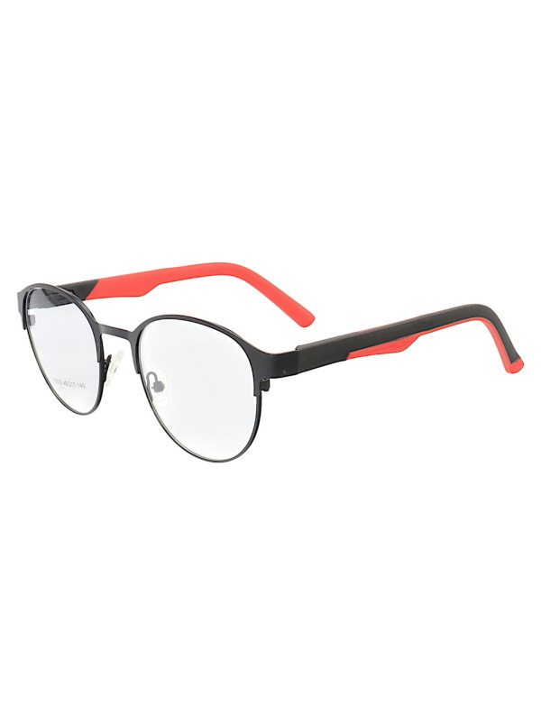 Armação de Óculos 5510 Redondo Preto e Vermelho