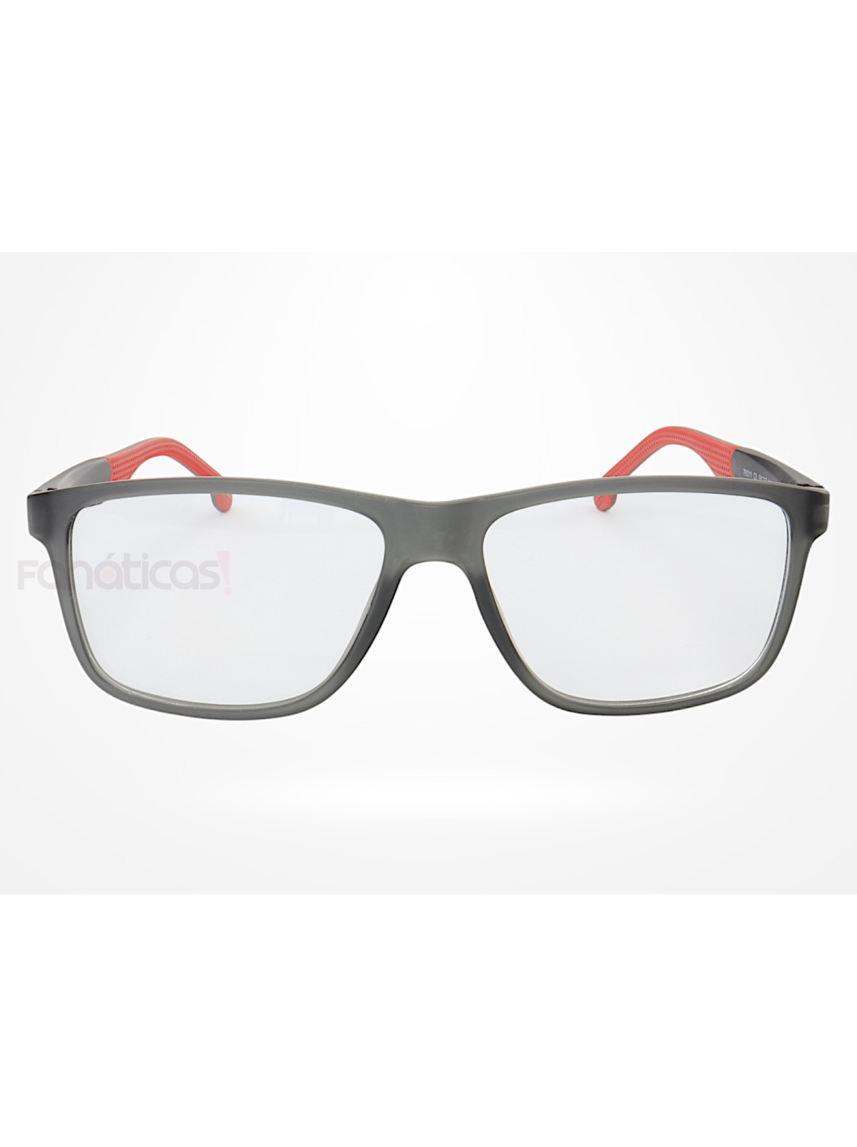 Armação de Óculos 76011 Quadrado Cinza e Vermelho