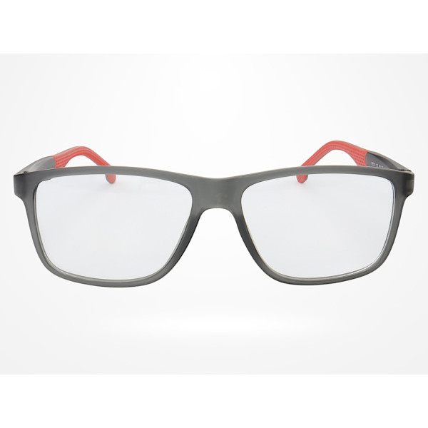 Armação de Óculos 76011 Quadrado Cinza e Vermelho