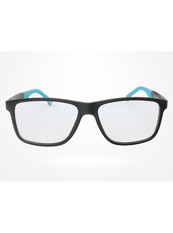 Armação de Óculos 76011 Quadrado Preto e Azul Claro