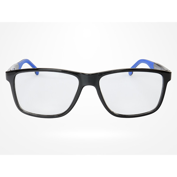 Armação de Óculos 76011 Quadrado Preto Brilho e Azul