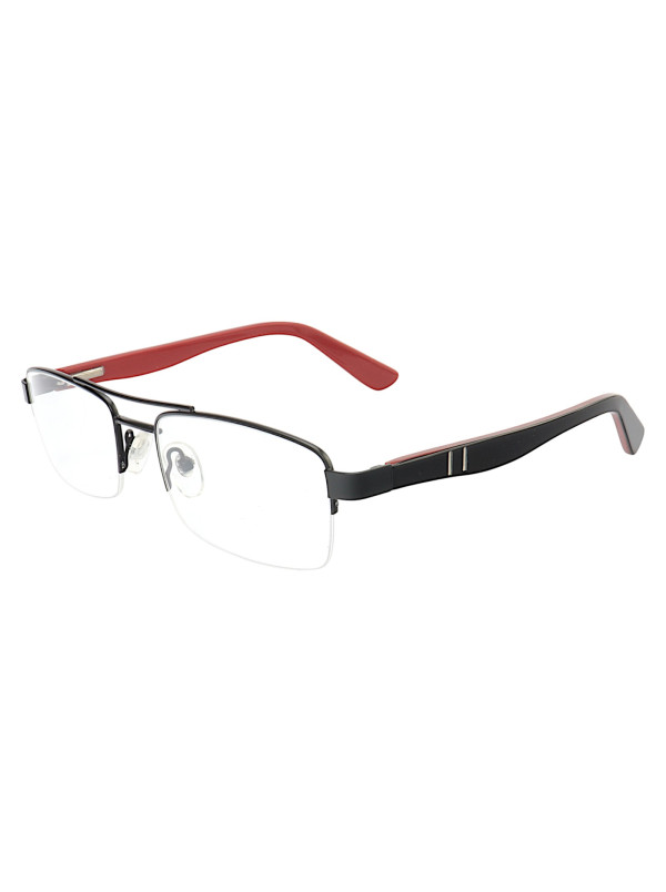 Armação de Óculos AQ240510 Retangular Preto e Vermelho