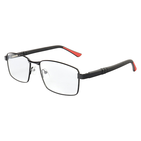 Armação de Óculos 81007 Quadrado Preto e Vermelho