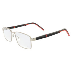 Armação de Óculos 86002 Retangular Prata e Vermelho
