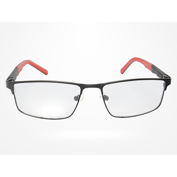 Armação de Óculos 9822 Retangular Preto e Vermelho
