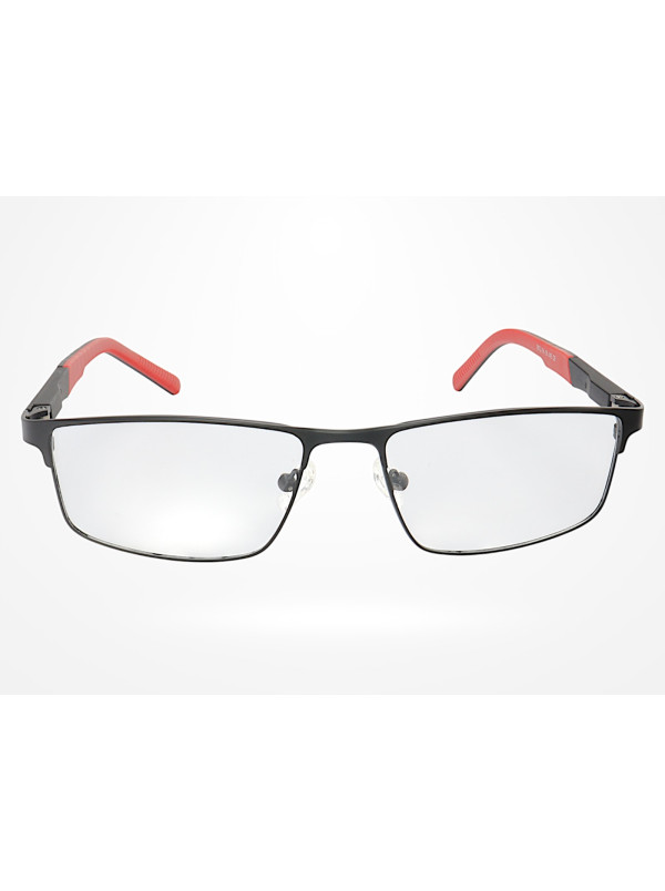 Armação de Óculos 9822 Retangular Preto e Vermelho