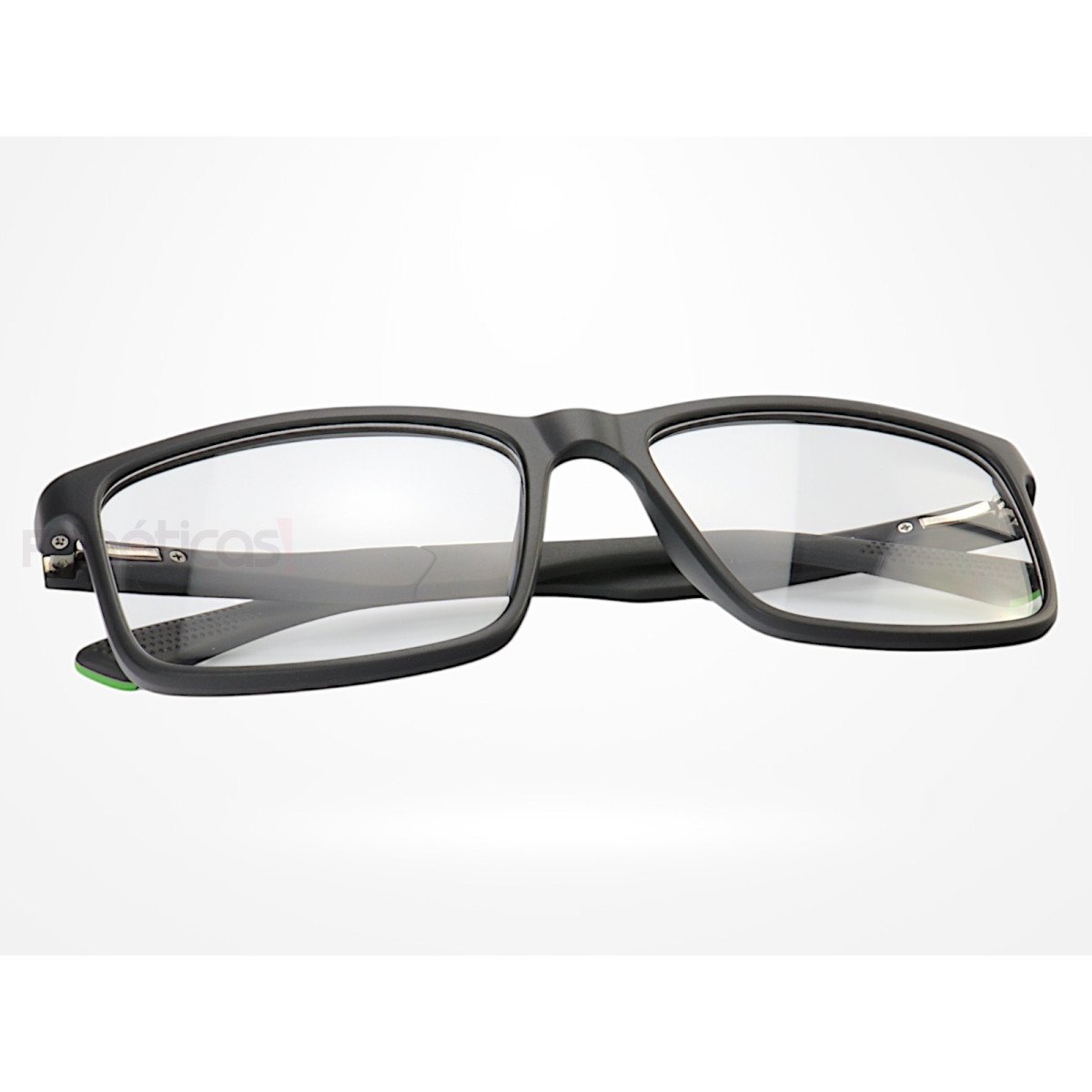 Armação de Óculos 76009 Quadrado Preto e Verde