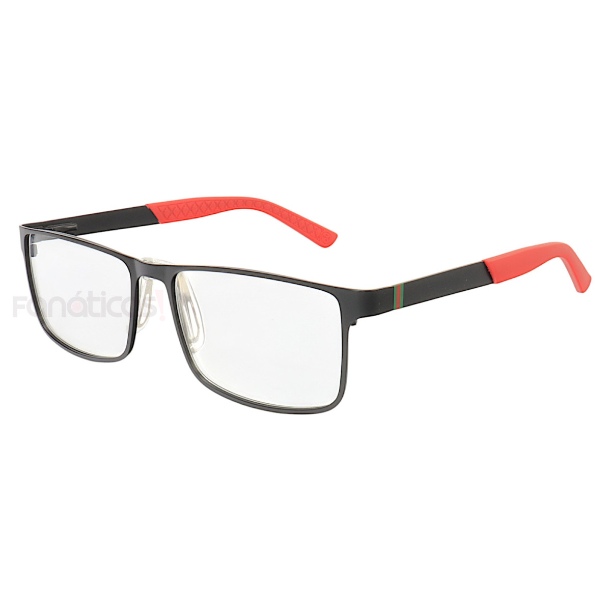 Armação de Óculos AQ240701 Retangular Preto e Vermelho