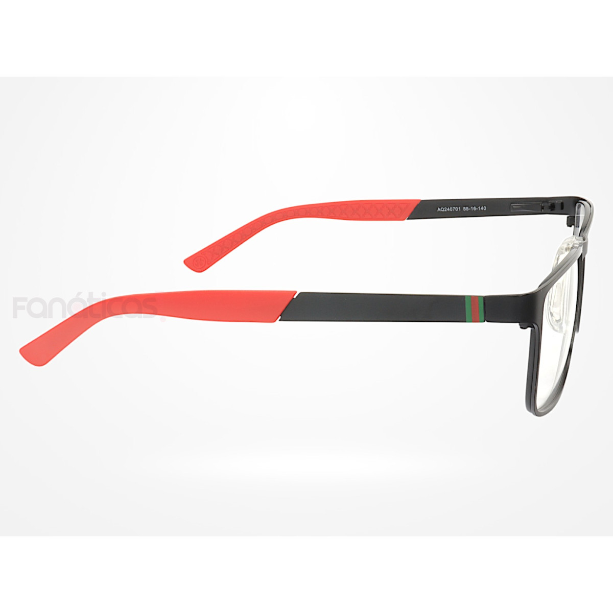 Armação de Óculos AQ240701 Retangular Preto e Vermelho