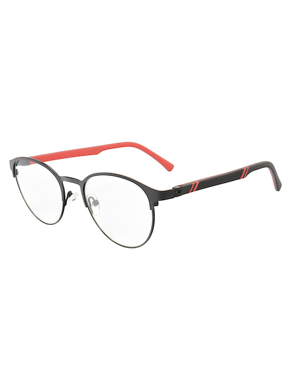Armação de Óculos R2221 Redondo Preto e Vermelho