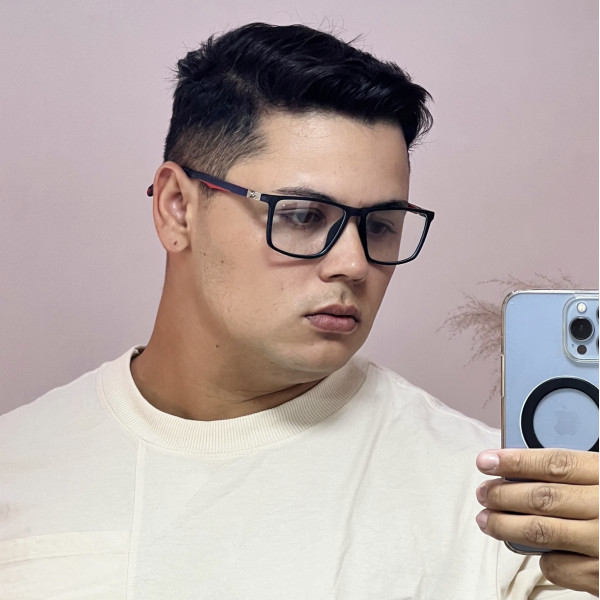 Armação de Óculos GB8005 Retangular Azul e Vermelho