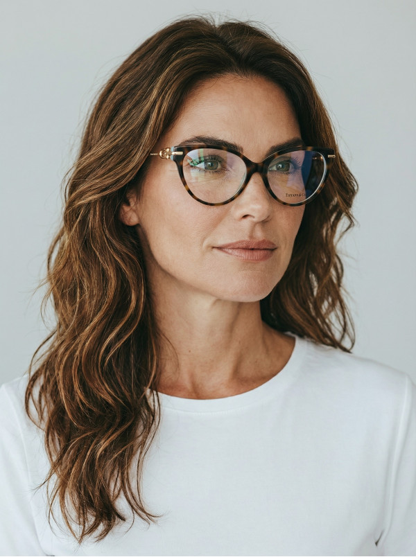 Armação de Óculos Gatinho TF3051 Tartaruga Esverdeado